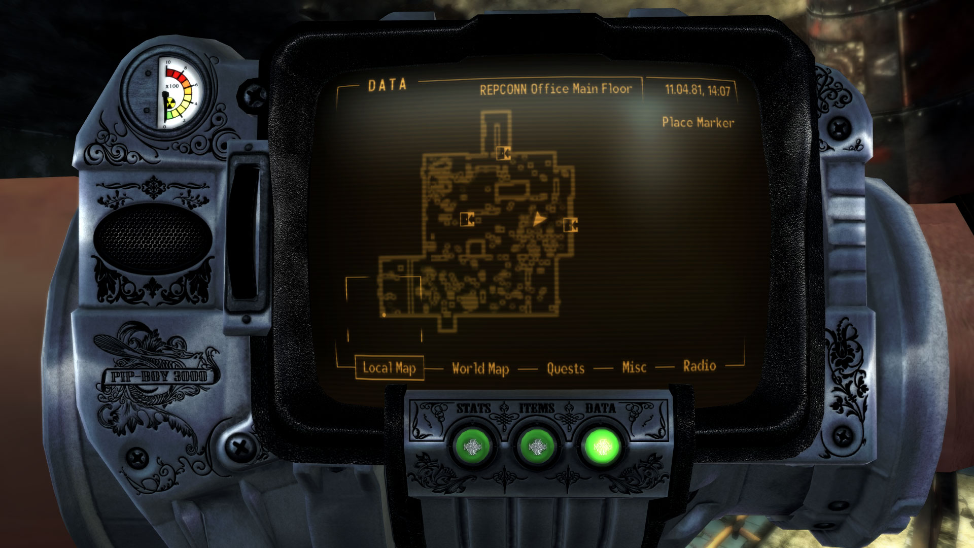 fallout new vegas mouse not working in pipboy